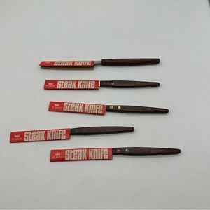 Set of 5 New Vintage St Regis Steak Knife Knives with Sleeves J & H Great Shape